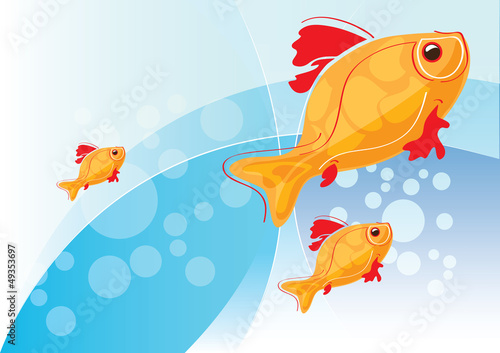 illustration with gold fish