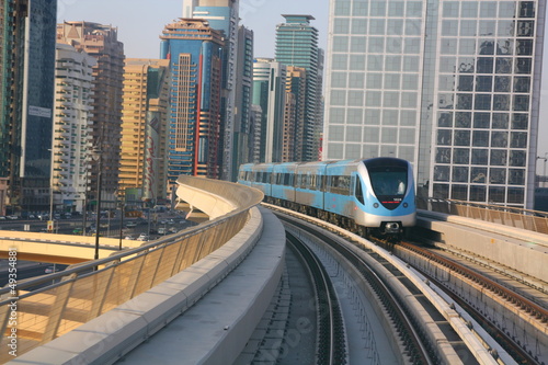 Dubai metro train downtown