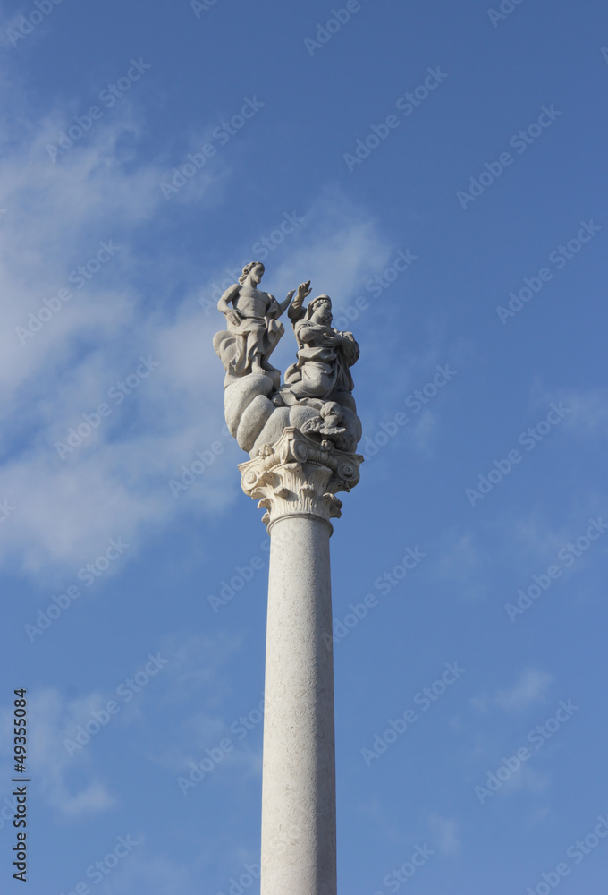 Baroque sculpture on the Congress square, Ljubljana, Slovenia