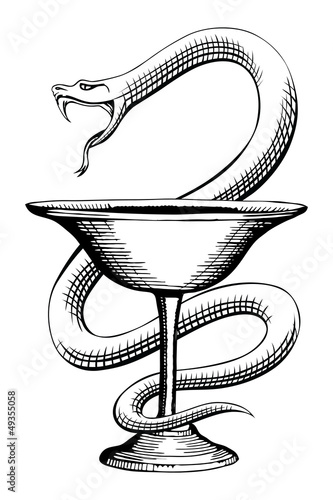 Pharmacy Snake and Cup Medical Symbol