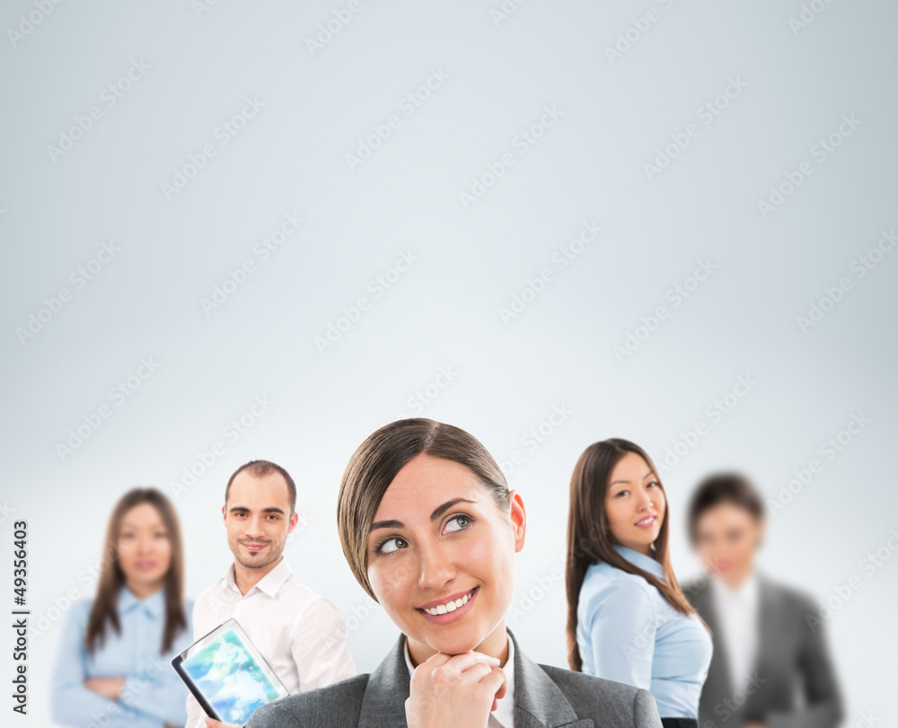 Group of multi ethnic business people posing and smiling