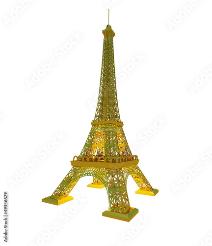 Effel tower is isolated on a white background photo