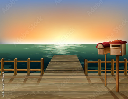 A letter box and a sea port