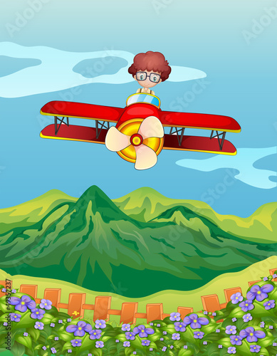 A boy and an airplane