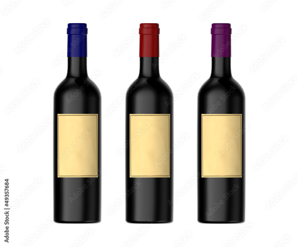 Wine Bottles Isolated on White Background Wine Bottles Isolated on White Background