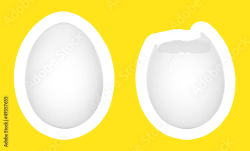 Eggs isolated on white with...