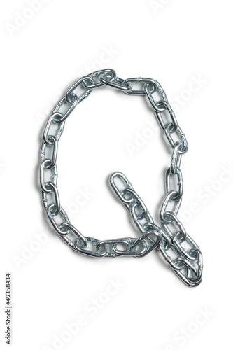 Letter q from metal chain