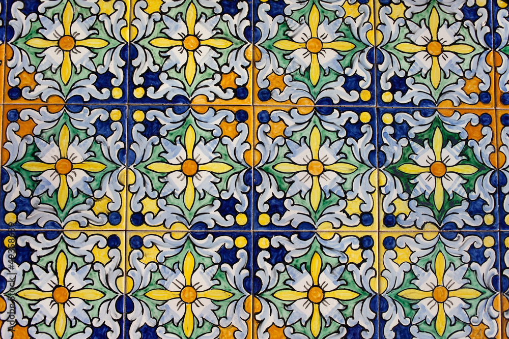 Floral Deisgn Tiled Wall Background Floral Deisgn Tiled Wall Background