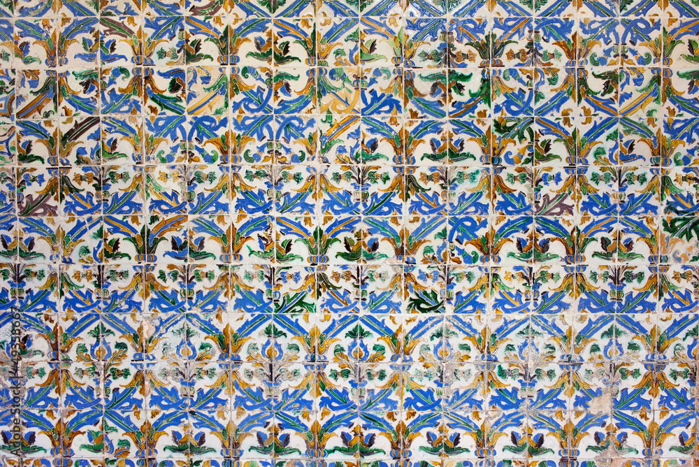 Azulejos Tiles in Mudejar Style Background