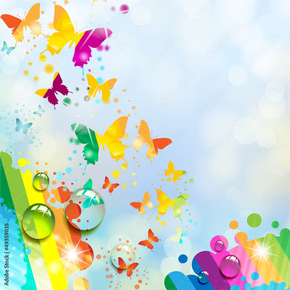 Colorful background with butterfly Colorful background with butterfly