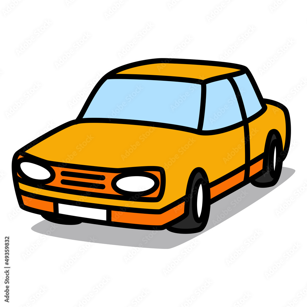 Cartoon Car 16 : Orange Sedan