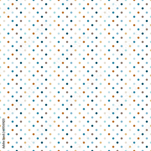 Seamless Pattern Dots Retro Blue/Brown/Beige