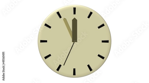 Horloge beige - 5 minutes avant 12h photo