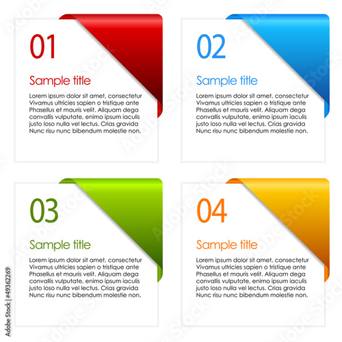 Vector numbered info cards