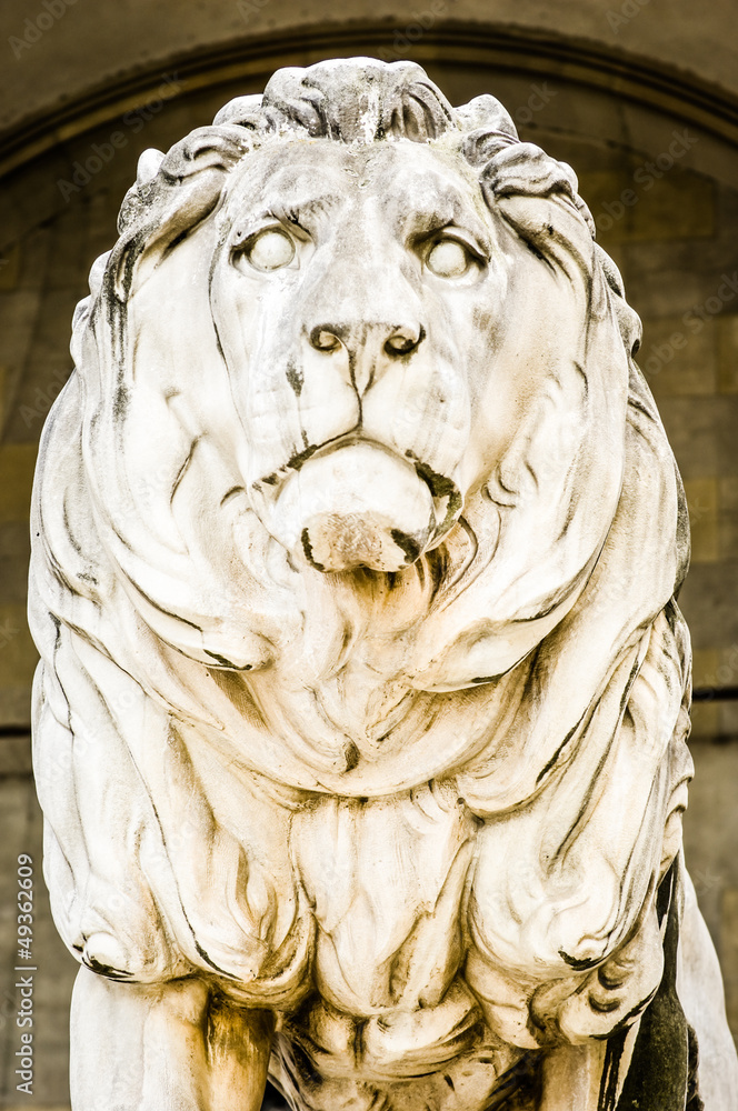 old lion statue