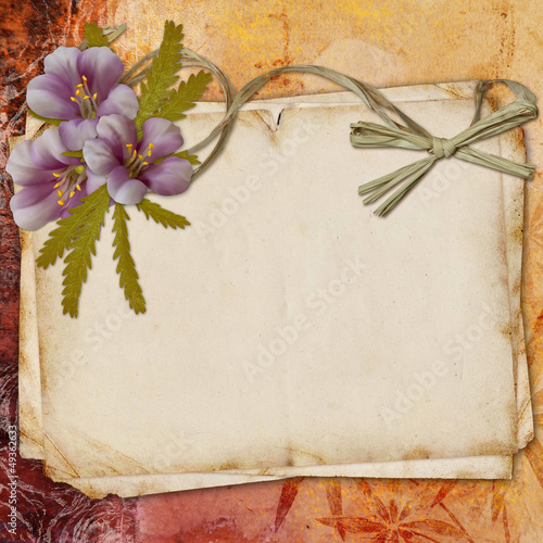 Grunge paper design for information in scrap-booking style