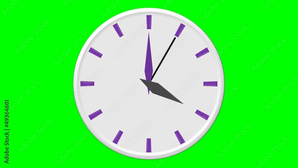 Horloge blanche - 60 secondes - fond vert Horloge blanche - 60 secondes - fond vert