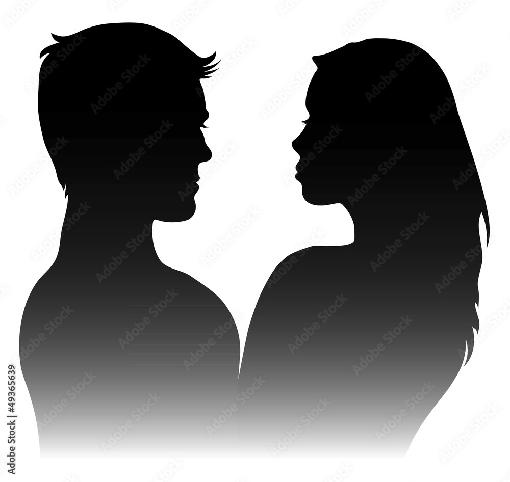 silhouettes of men and women