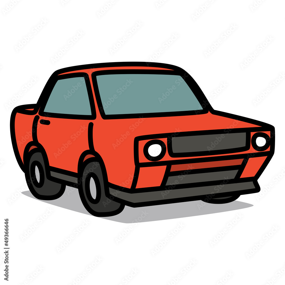 Cartoon Car 39 : Red Muscle Car