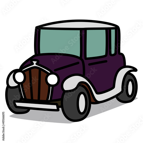 Cartoon Car 40 : Purple Vintage Car