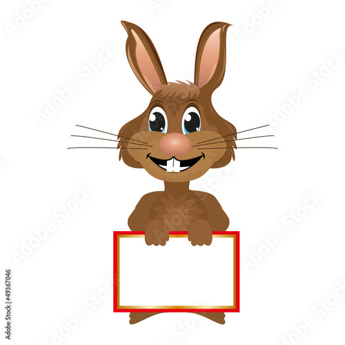 Rabbit with blank banner