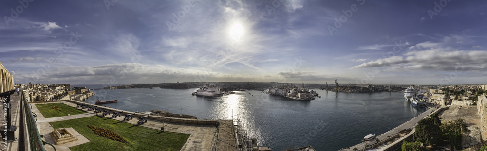 Panorama of Valletta harbour, Malta
