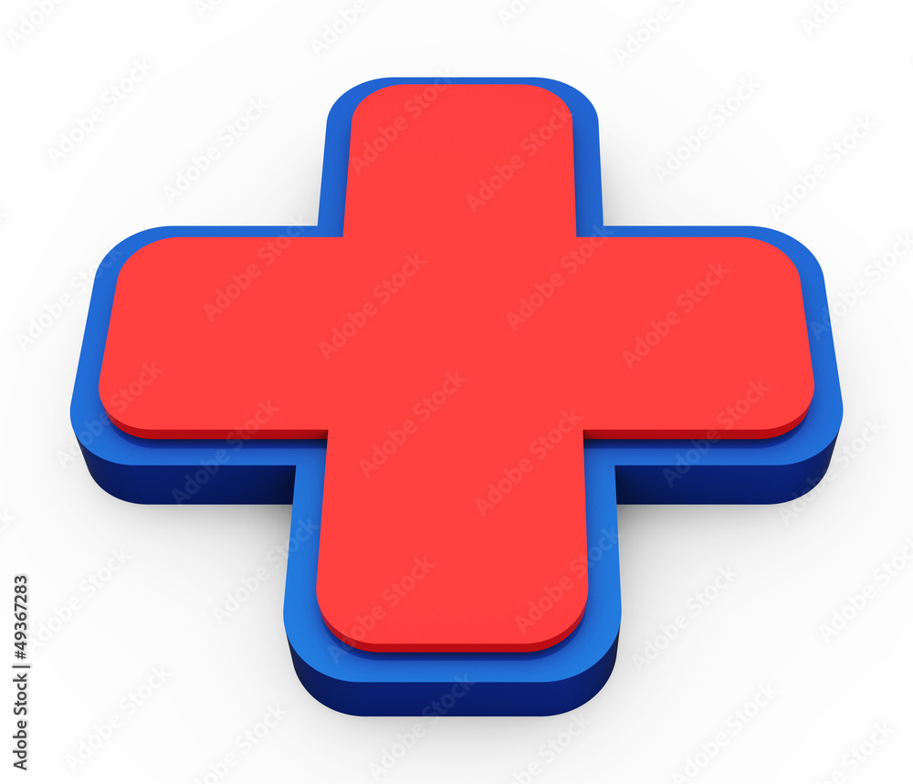 Fototapeta premium Health red and blue icon 3D