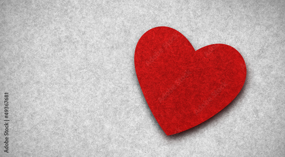Rotes Herz aus Filz