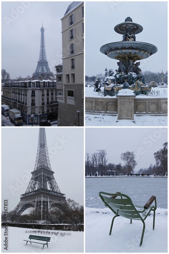 Paris sous la neige en hiver