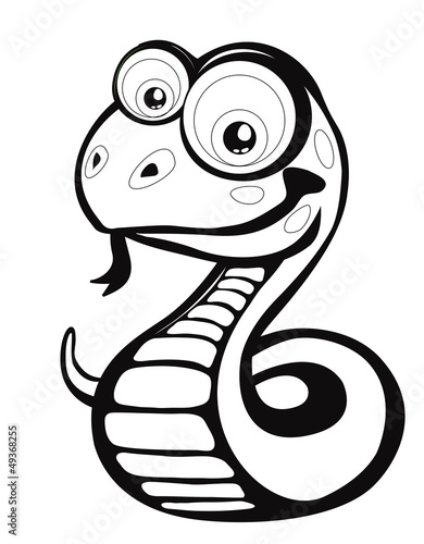 Funny vector snake  black and white