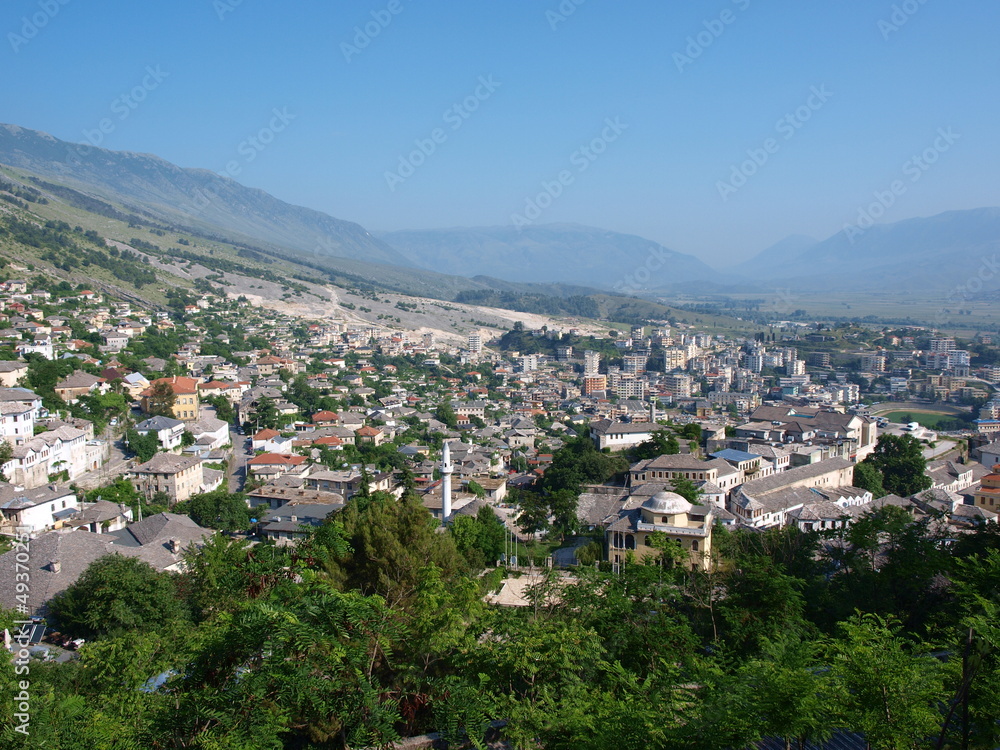 Panorama of Gjirokastra, Albania