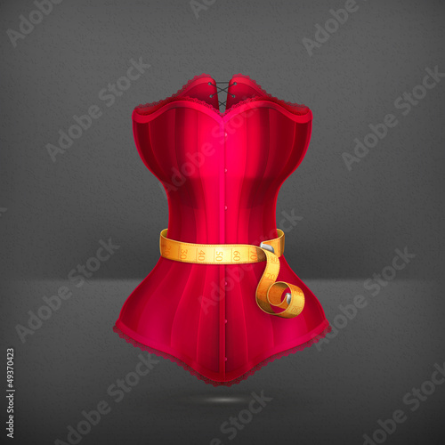 Tape measurement and red dress