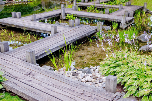 Zen wooden bridge