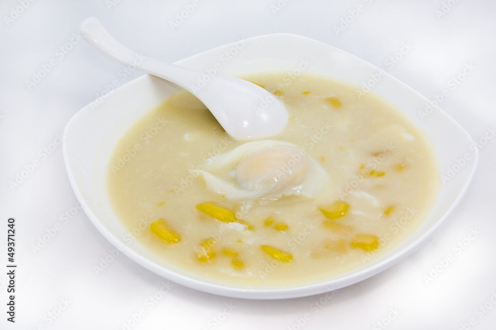 Thai dessert, coconut milk with egg Thai dessert, coconut milk with egg
