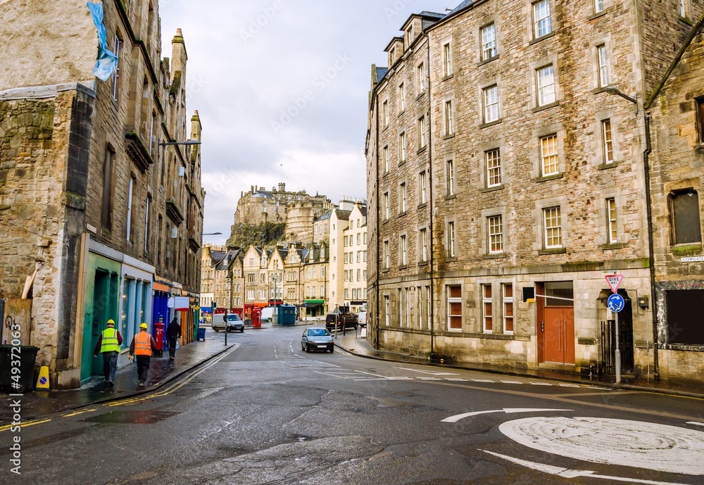 Old Town Street and the Castle in Edinburgh