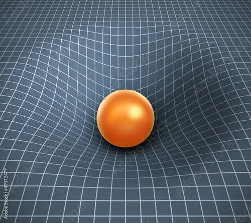 gravity 3d illustration - object affecting space / time