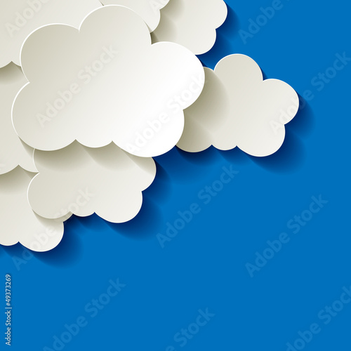 Clouds  Wolken Papier weiss blau Ecke Hintergrund
