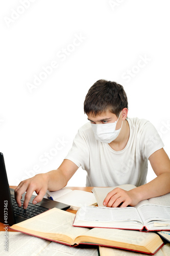 Student In Flu Mask