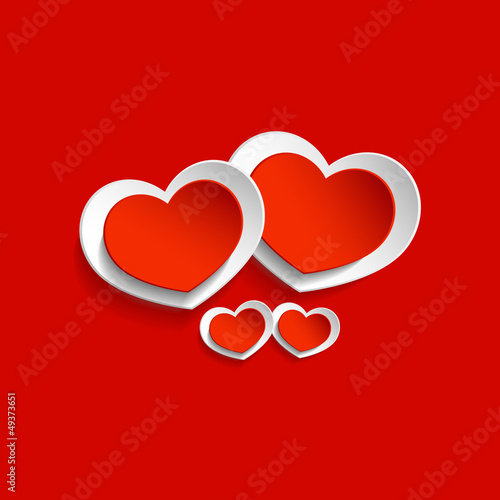 Red hearts on a Red Background