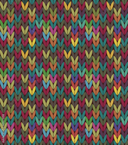 Seamless multicolored knit pattern
