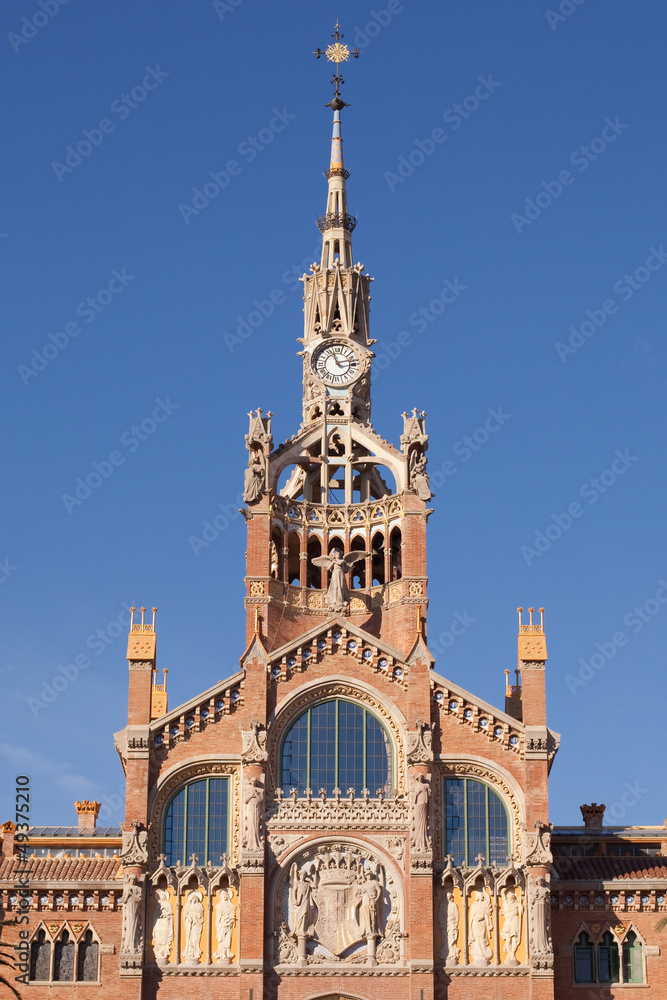 Clock tower of Hospital de Sant Pau