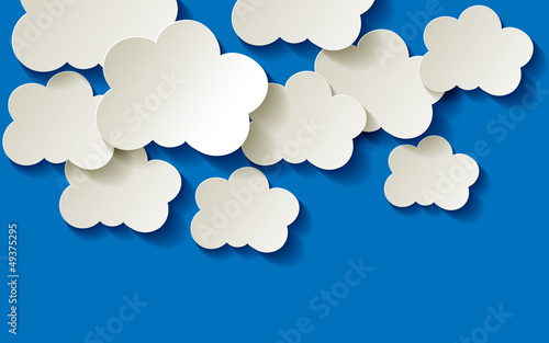 Clouds  Wolken Himmel Papier weiss blau Ecke Hintergrund