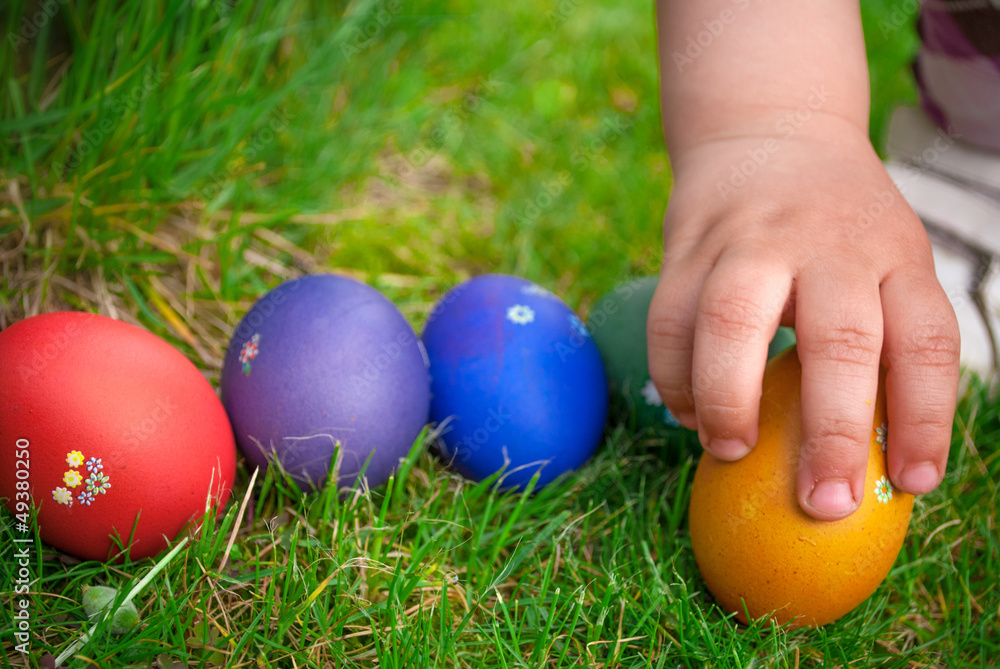 Fototapeta premium Easter eggs hunt
