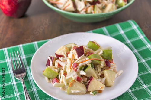 Coleslaw with red and green apples