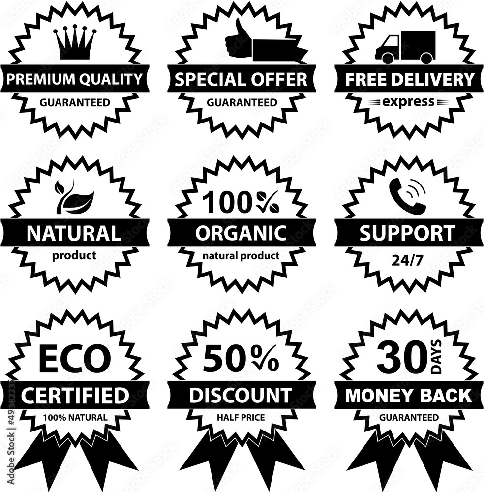 Collection of labels B&W- for sellers