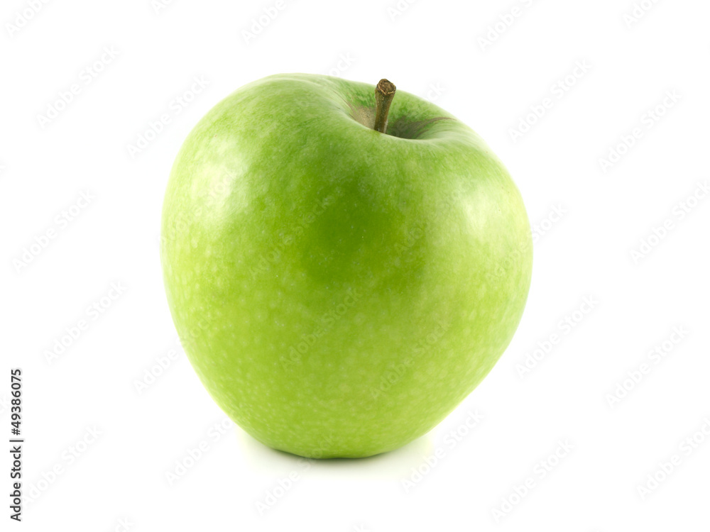 Isolated green apple. Fresh diet apple.