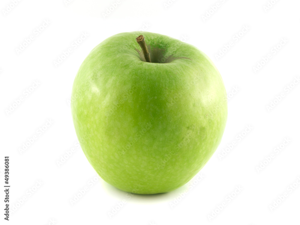 Isolated green apple. Fresh diet apple.