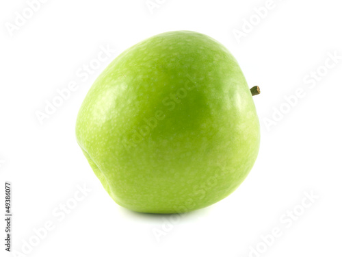 Isolated green apple. Fresh diet apple (lies).