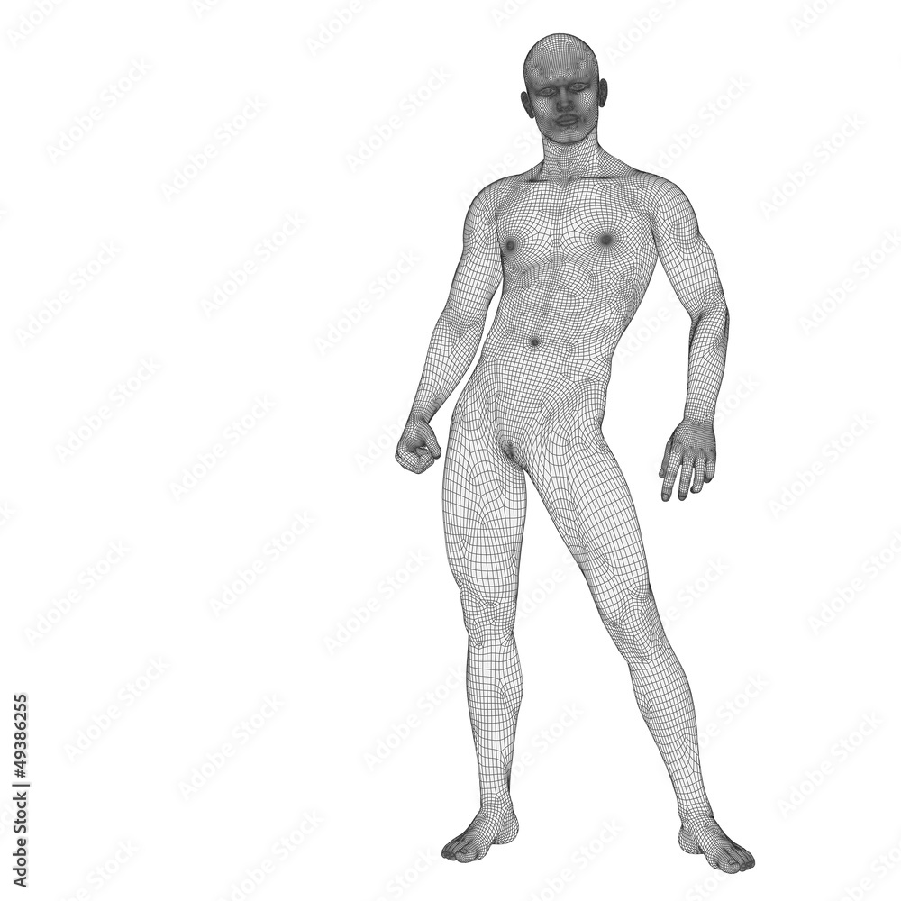 Fototapeta premium High resolution conceptual 3d man standing over white background