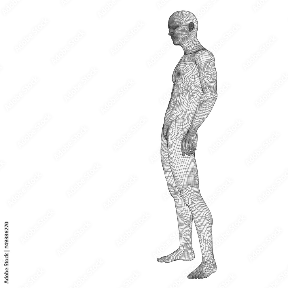 High resolution conceptual 3d man standing over white background High resolution conceptual 3d man standing over white background